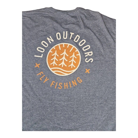 Loon Outdoors T-Shirt Men's 2XL Short Sleeve Dark Gray Graphic Print - Picture 1 of 7